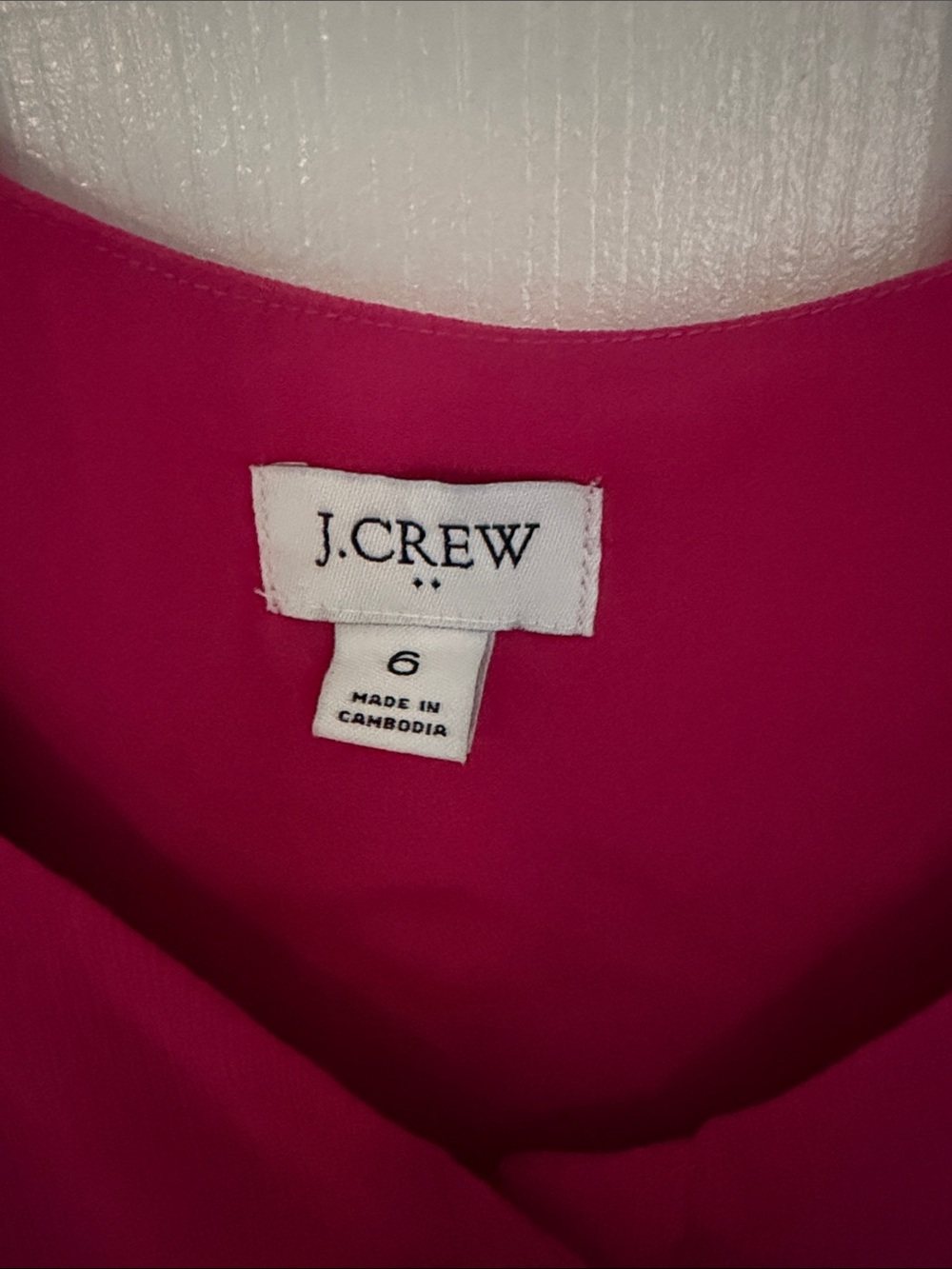 J. Crew Factory Fuchsia Ruffle Strap Button-Front top - Picture 2 of 3
